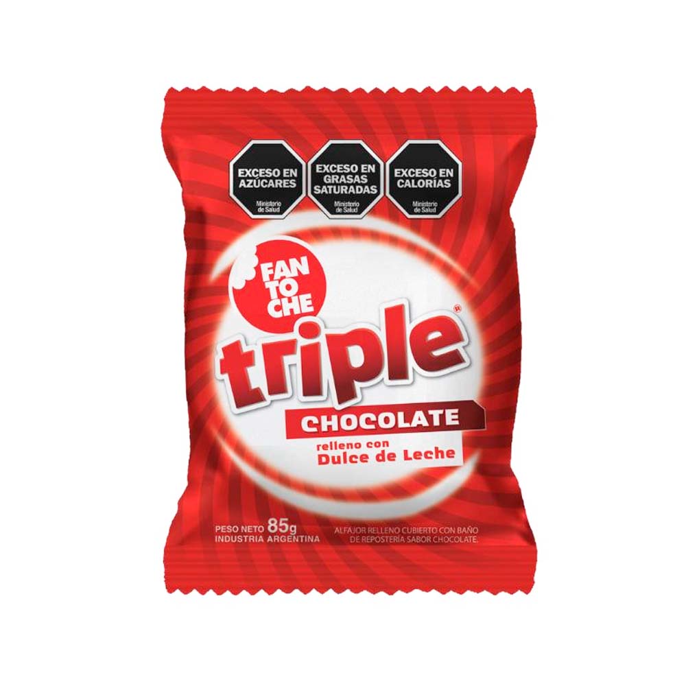 Alfajor Triple Sabor Chocolate 85 Grs Fantoche