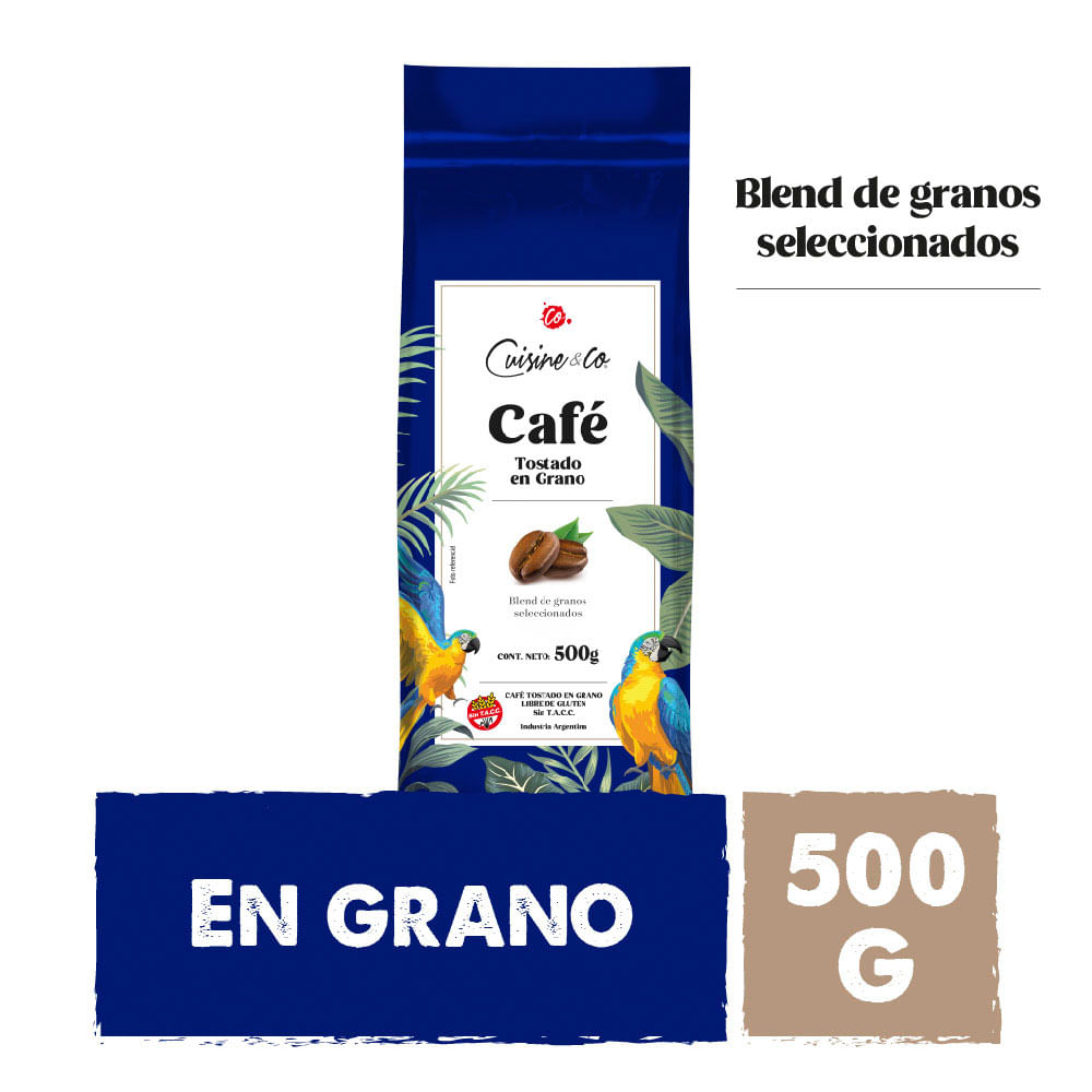 Café Tostado en Grano Tradicional 500 Grs Cuisine y Co
