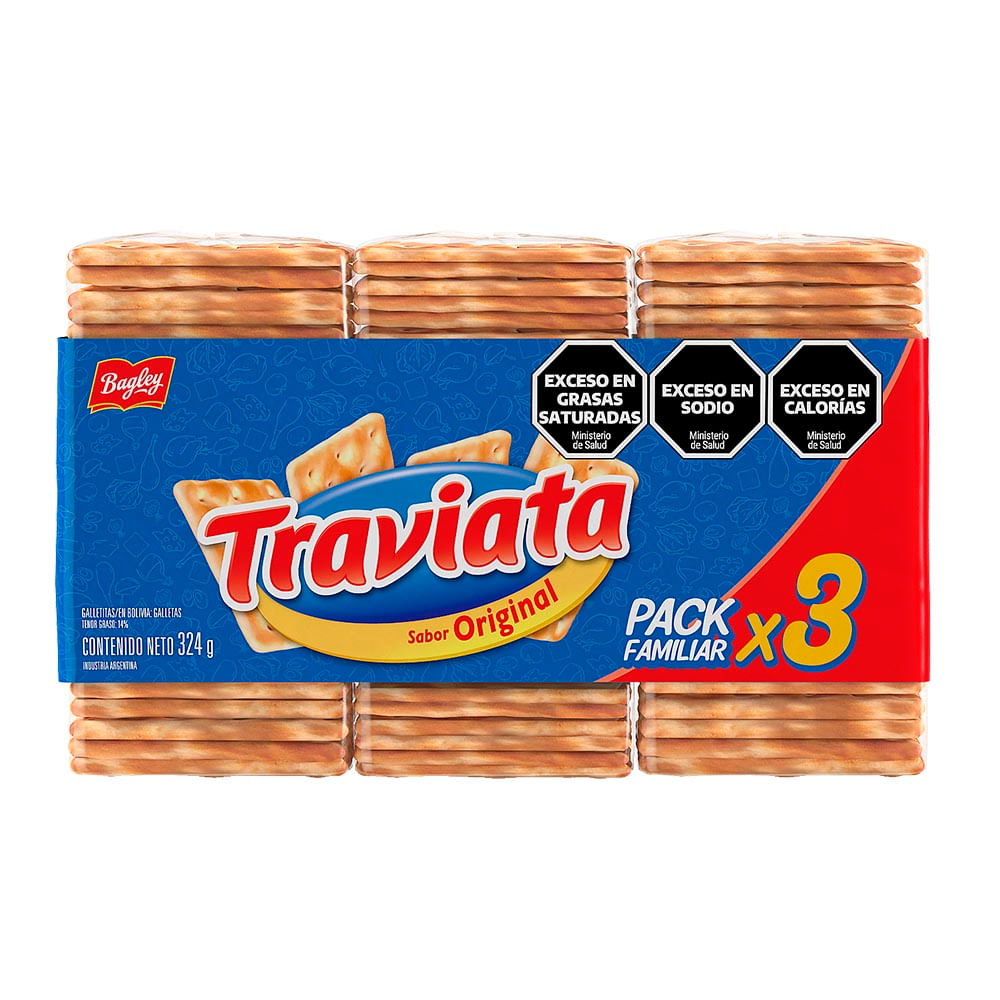 Galletitas de Agua Sabor Original 324 Grs Familiar Traviata
