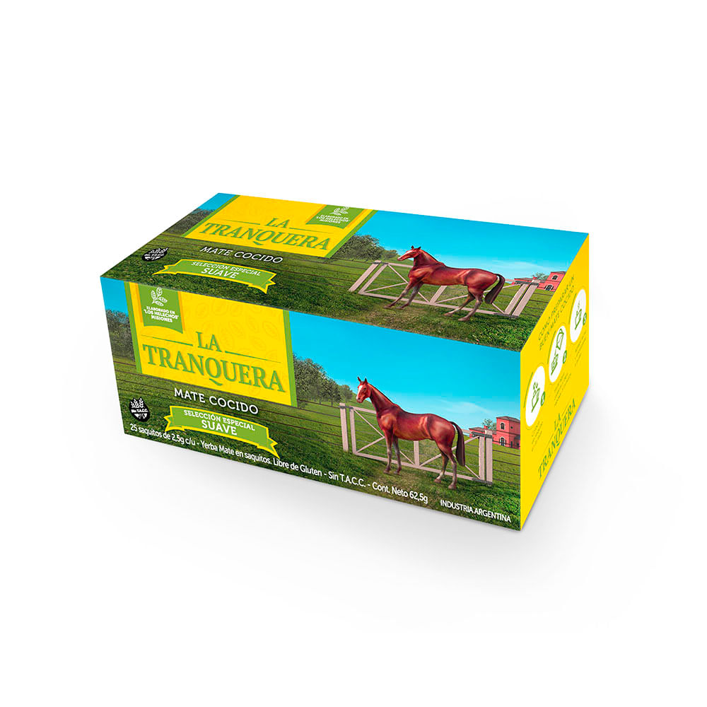 Mate Cocido Suave Orgánico 62.5 Grs x 25 Un La Tranquera