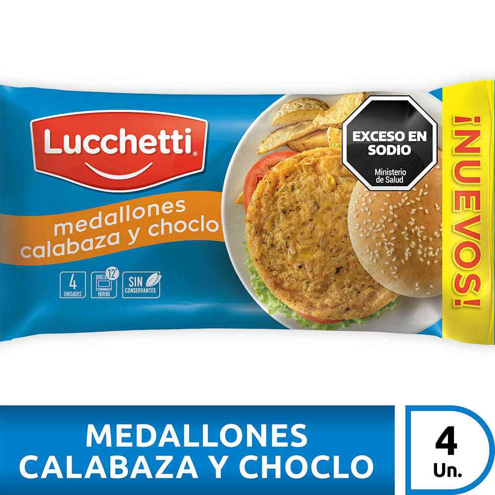 Medallones sabor calabaza y choclo 340 Grs x 4 Un Lucchetti