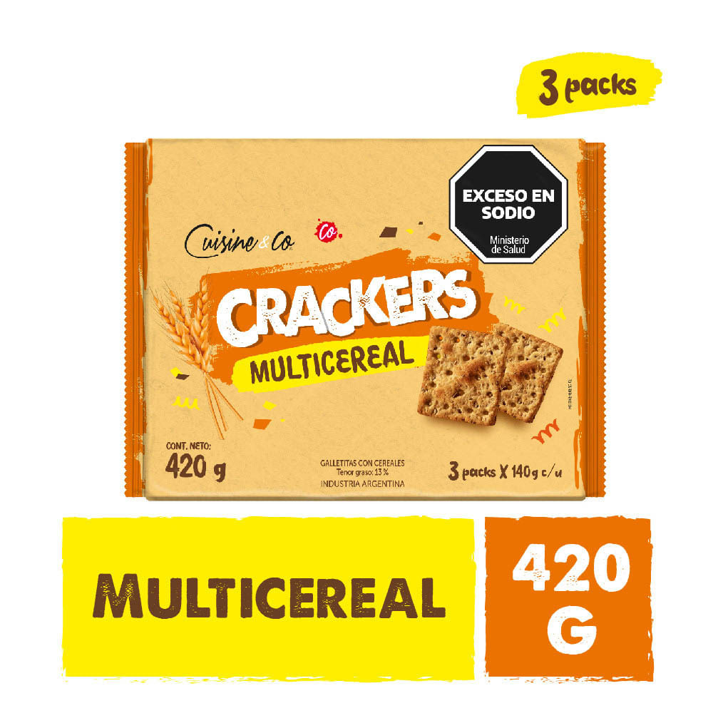 Galletitas Multicereal 420 Grs x 3 Un Cuisine & Co