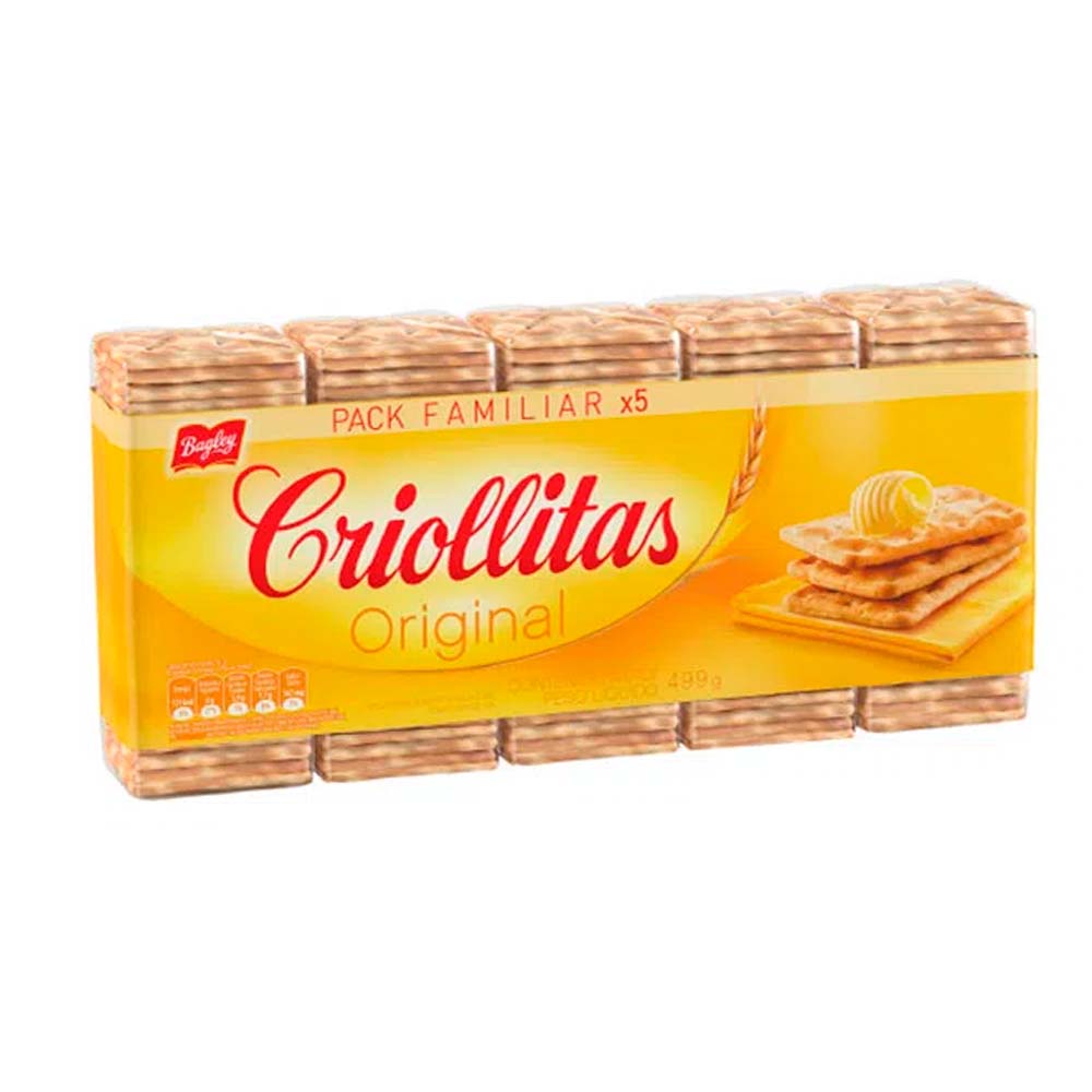 Galletitas Saladas Original 499 Grs x 5 Un Criollitas