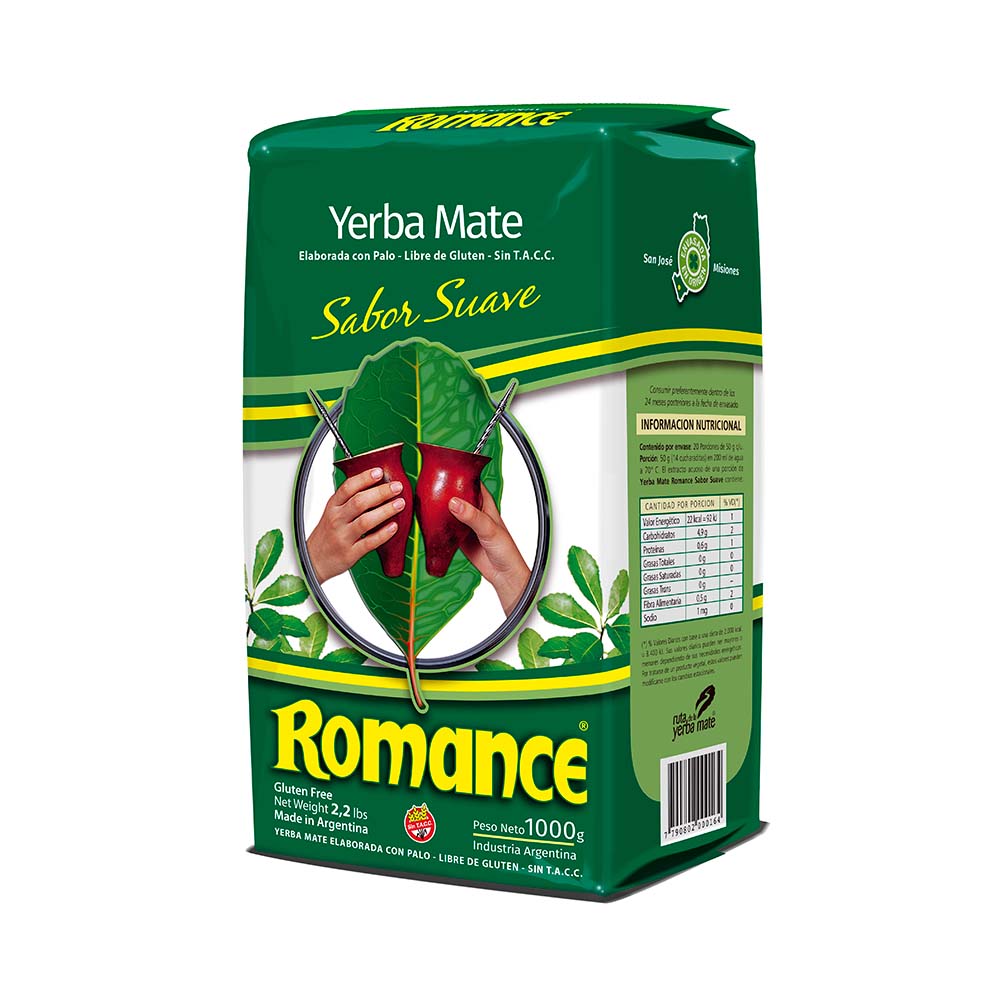 Yerba Mate con Palo Sabor Suave 1 Kg Romance