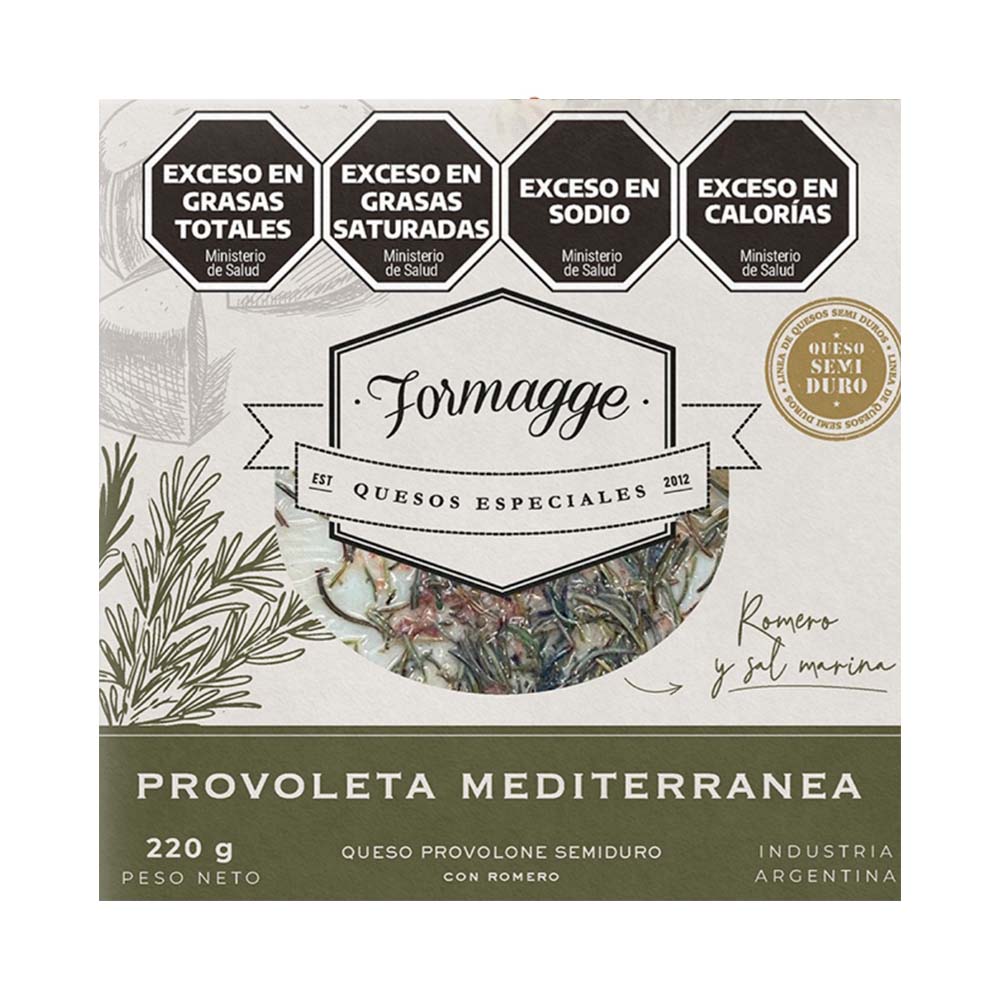 Queso Provoleta Premium Mediterranea x 0,22 Kg Formagge