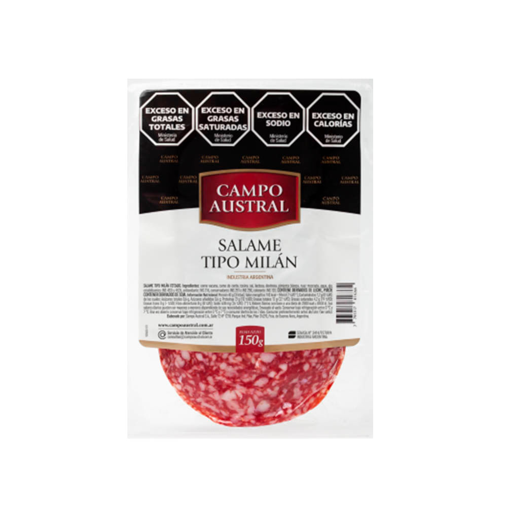 Salame Milán Campo Austral Feteado X 150 Gr