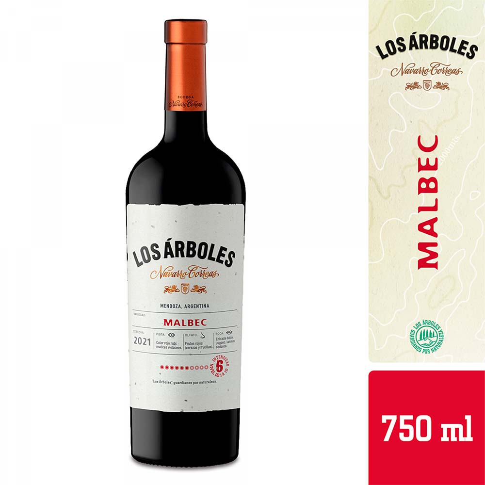 Vino Tinto Malbec 750 Cc Los Árboles