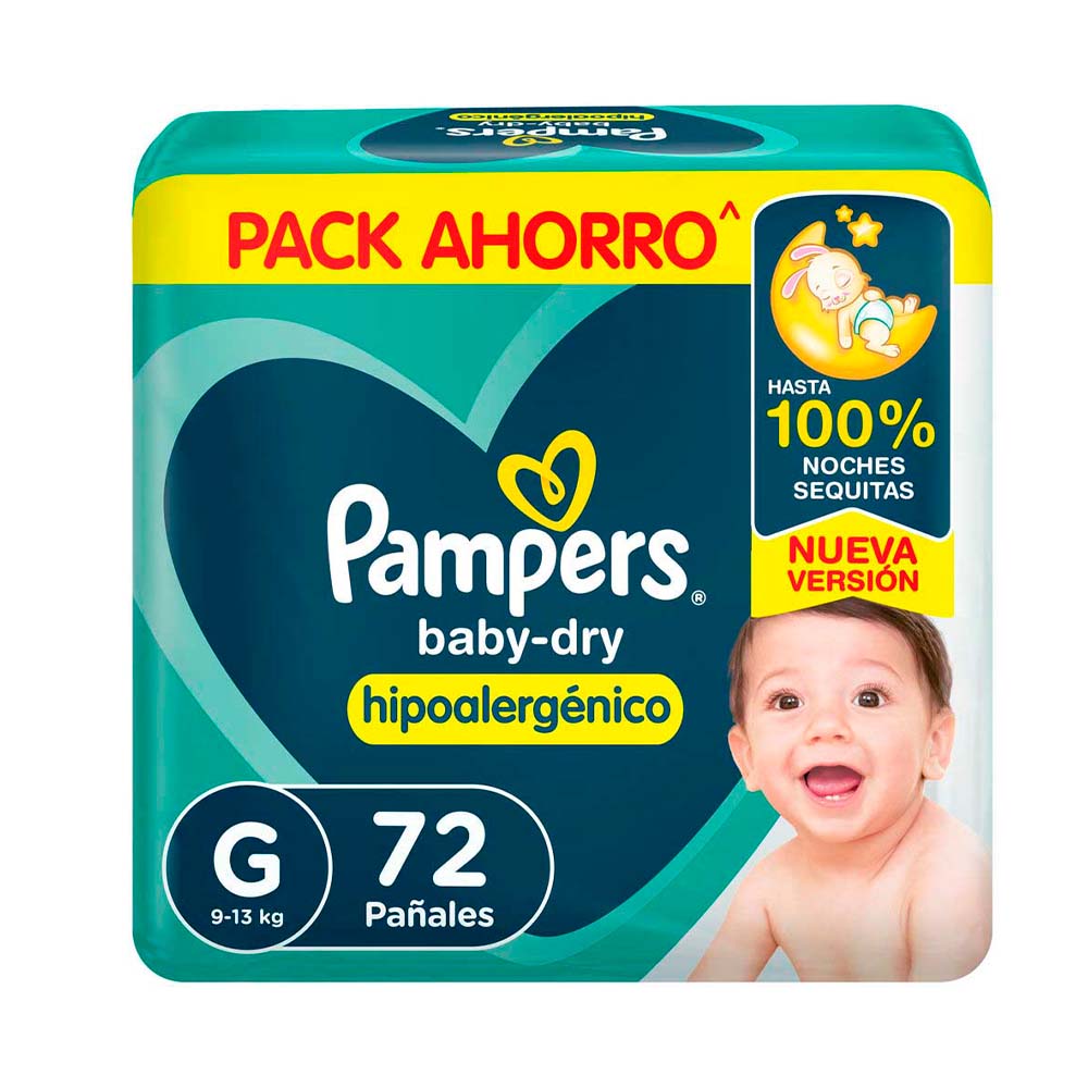 Pañales Baby Dry Hipoalergénico G X 72 Un Pampers