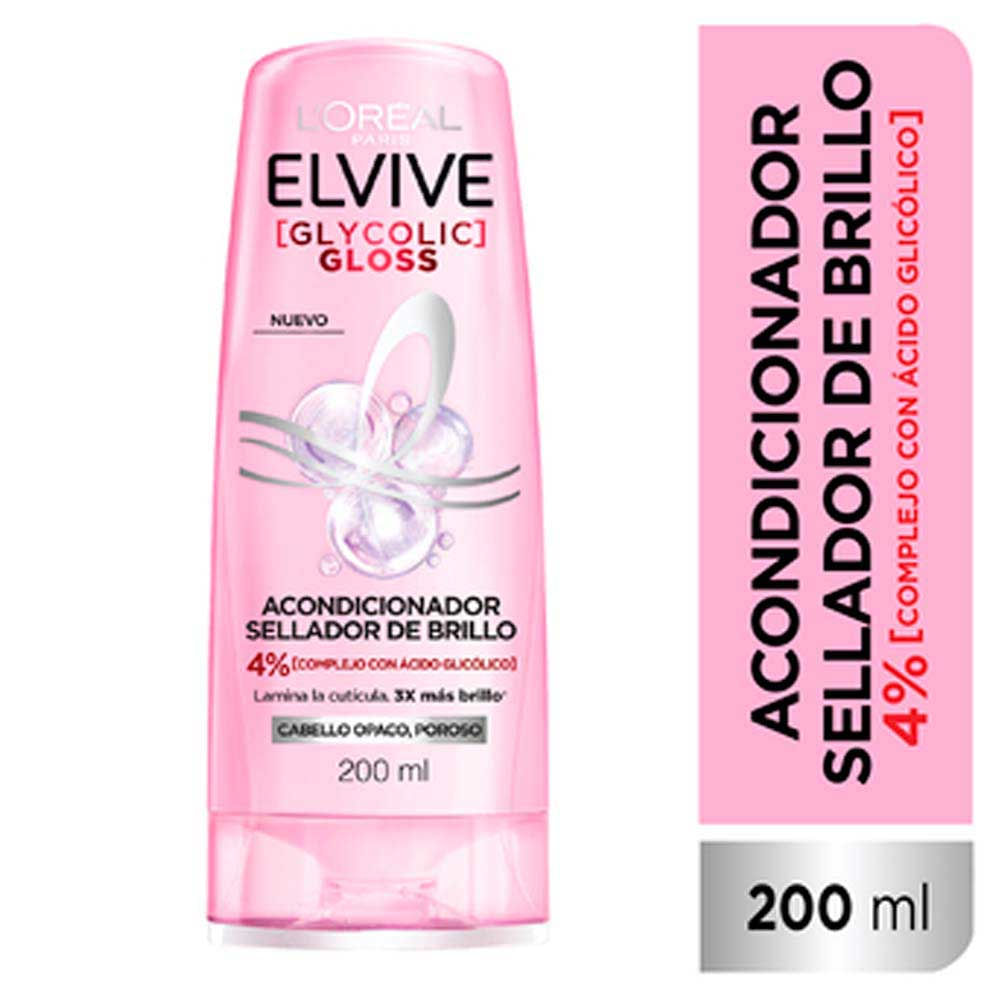 Acondicionador Glycolic Gloss Sellador de Brillo 200 Ml Elvive