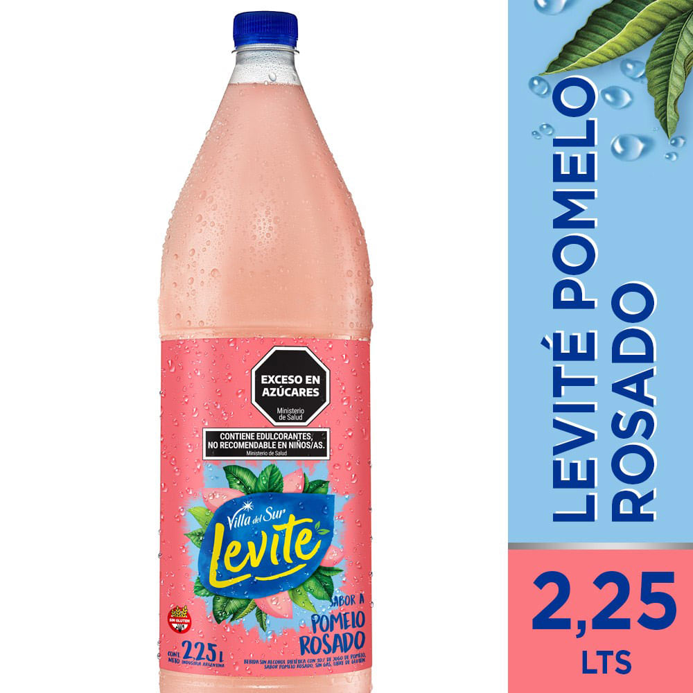 Agua Saborizada Sabor Pomelo Rosado 2,25 Lts Levite