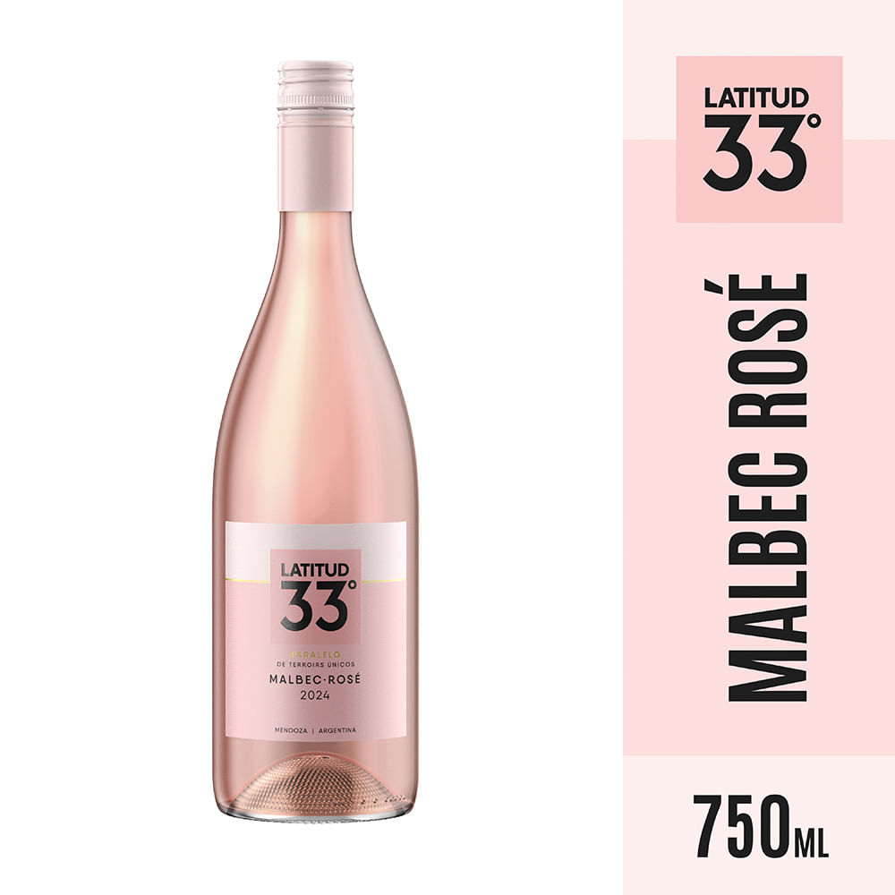 Vino Rosado Malbec 750 Cc Latitud 33