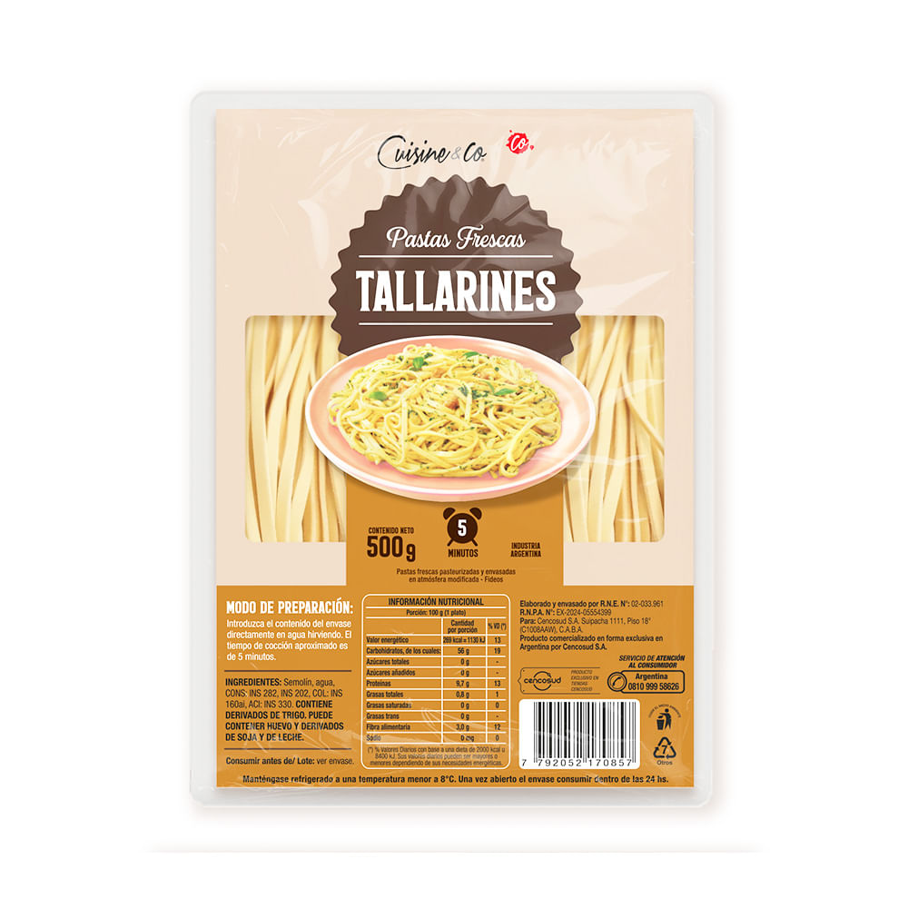 Tallarines 500 Grs Cuisine & Co