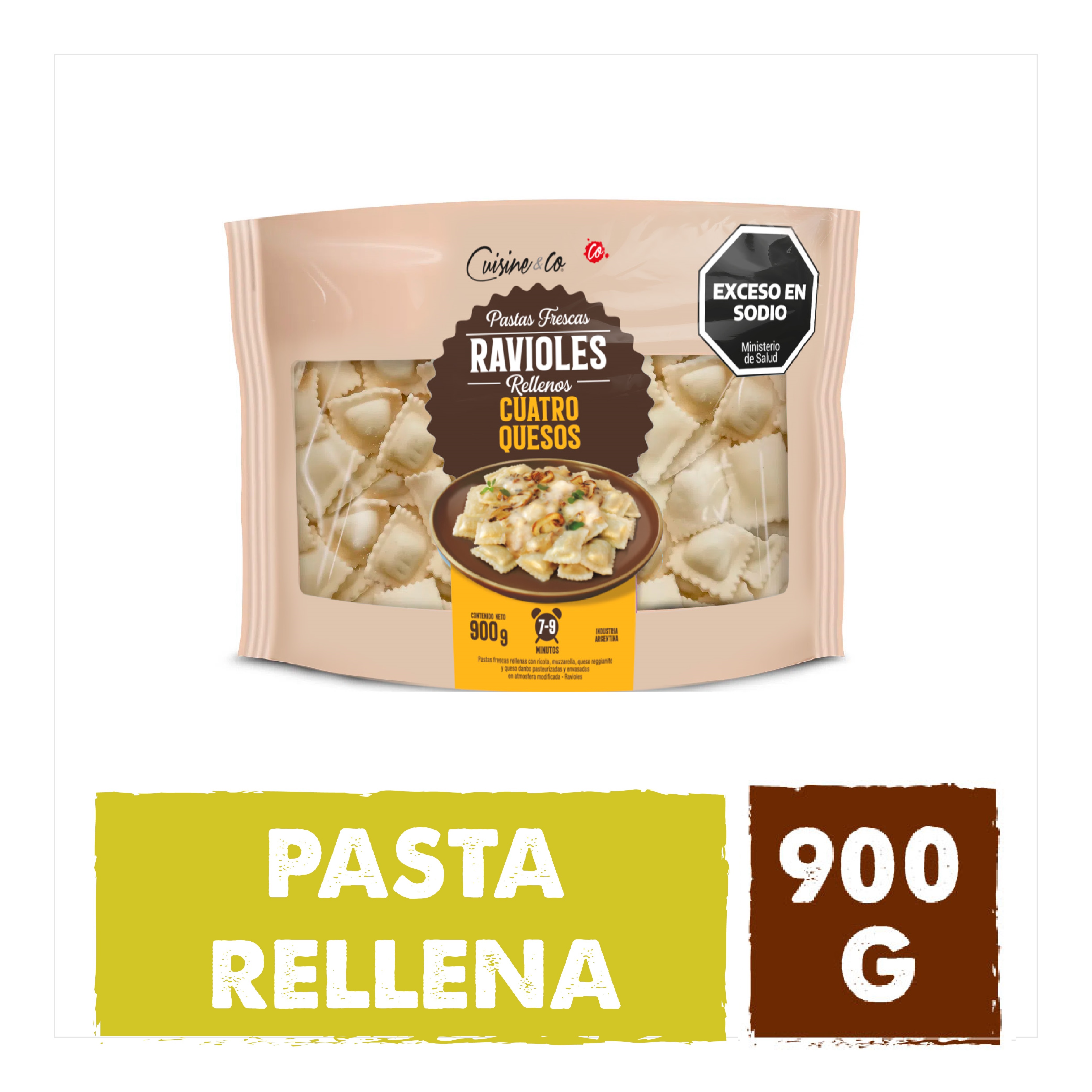 Ravioles de Sabor Cuatro Quesos 900 Grs Cuisine & Co