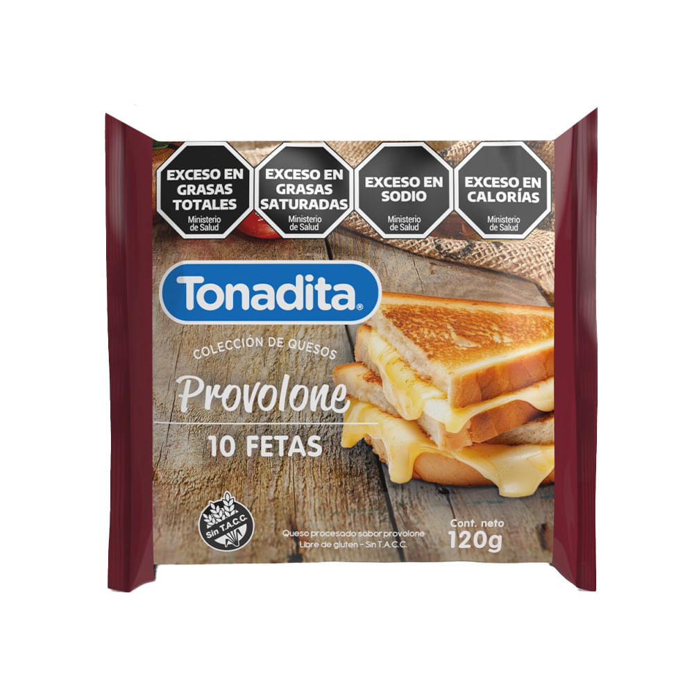 Queso Provolone Laminado 120 Grs Tonadita