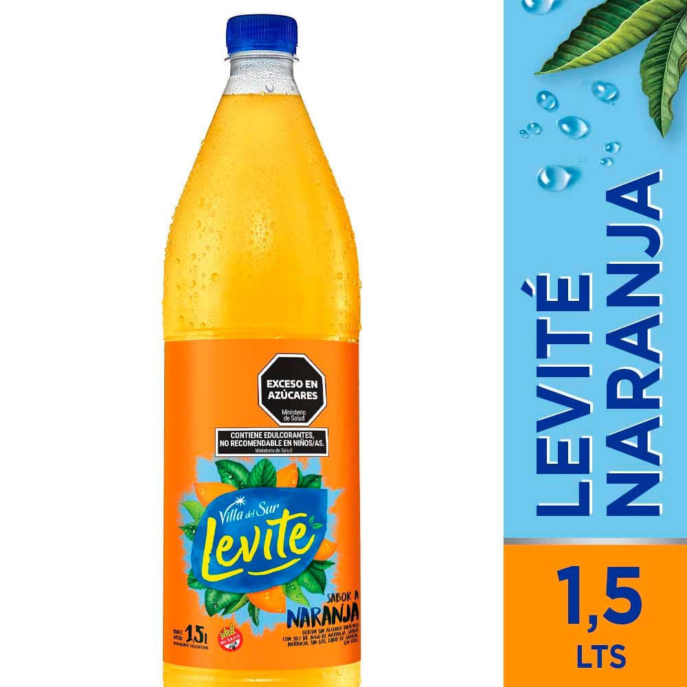 Agua Saborizada Sabor Naranja 1.5 Lts Levite