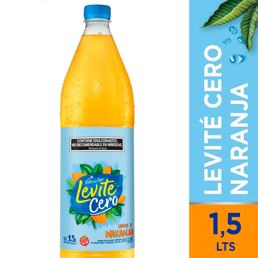 Agua Saborizada Cero Sabor Naranja 1.5 Lts Levite