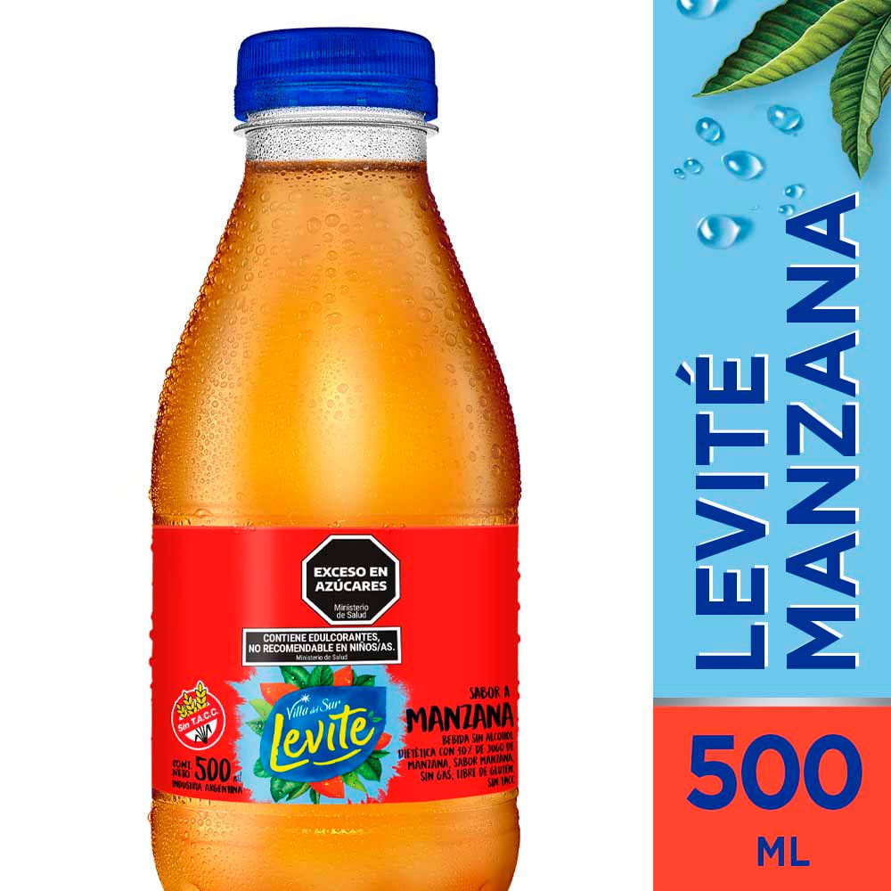 Agua Saborizada Villa Del Sur Levite Manzana Sin Gas 500 Ml