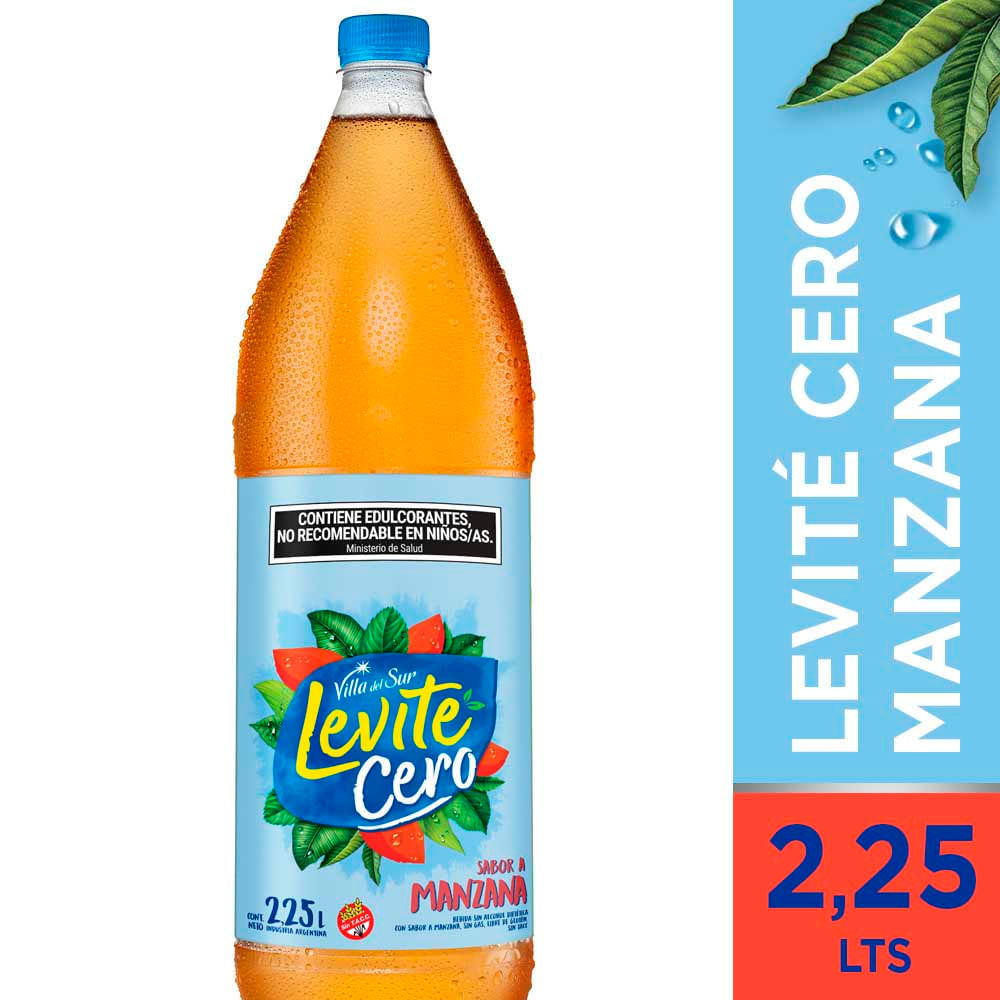 Agua Saborizada Cero Sabor Manzana 2.25 Lts Levite