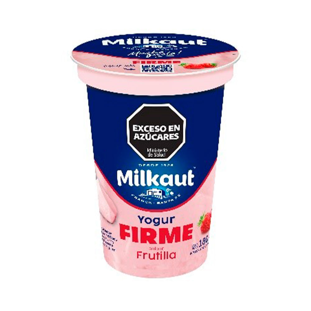 Yogurt Sabor Frutilla Firme 180 Grs Milkaut