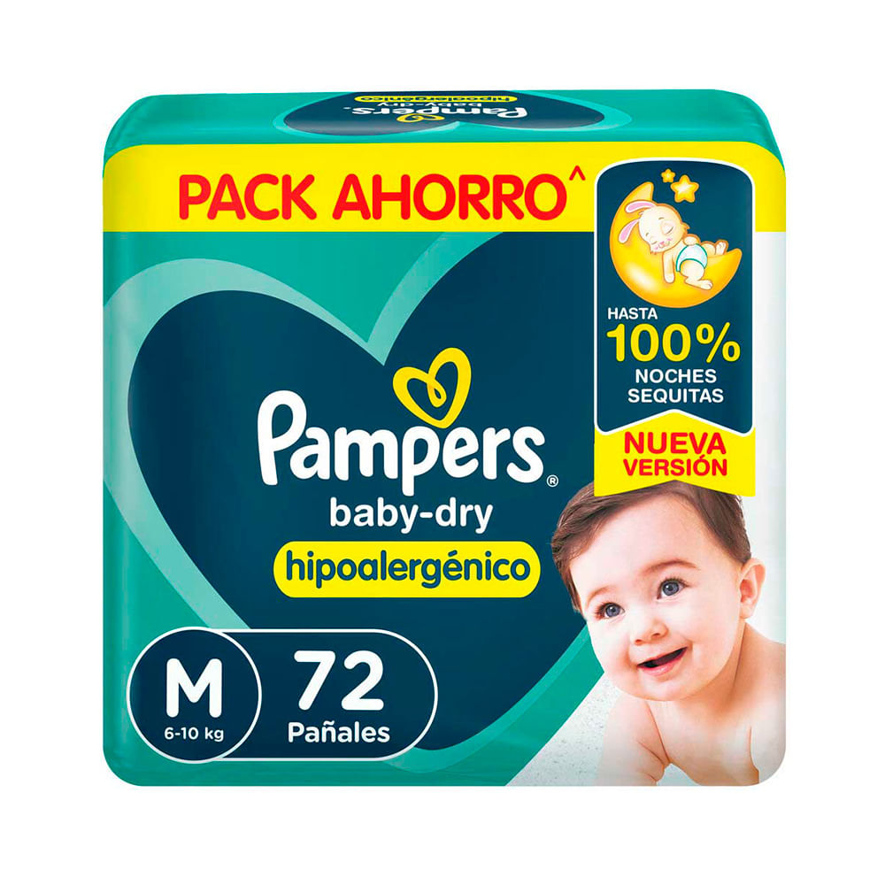 Pañales Baby Dry M x 72 Un Pampers