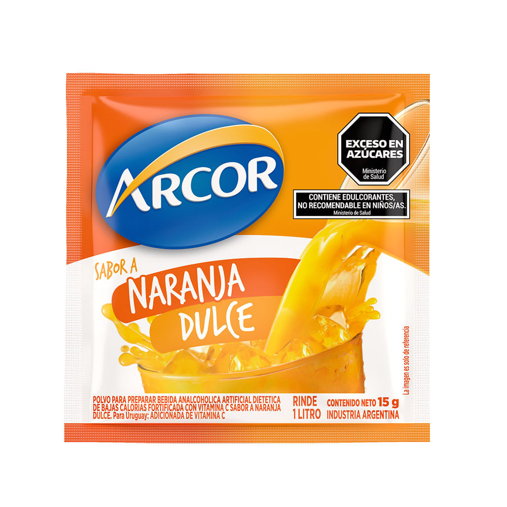 Jugo en Polvo Sabor Naranja Dulce 15 Grs Arcor