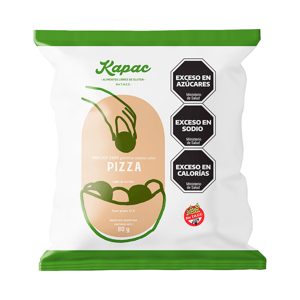 Snacks Galletitas Saladas Sabor Pizza 80 Grs Kapac