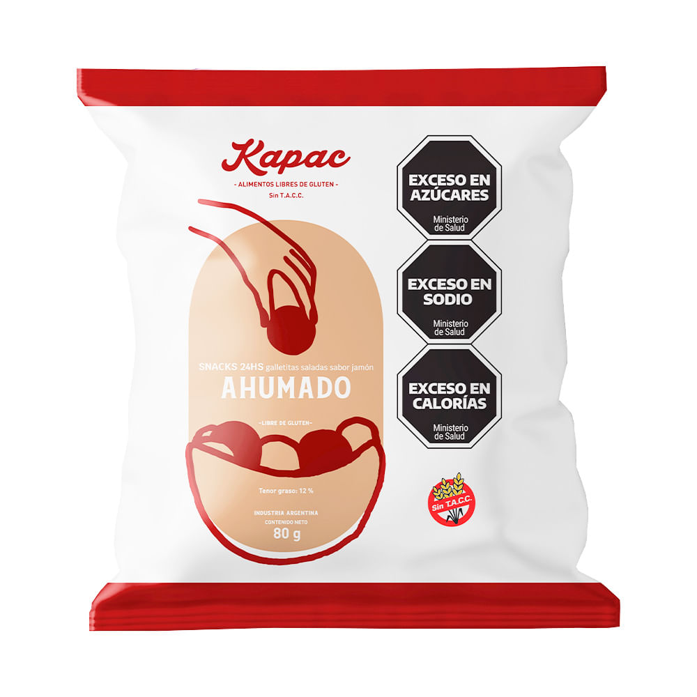 Snacks Galletitas Saladas Sabor Jamón Ahumado 80 Grs Kapac