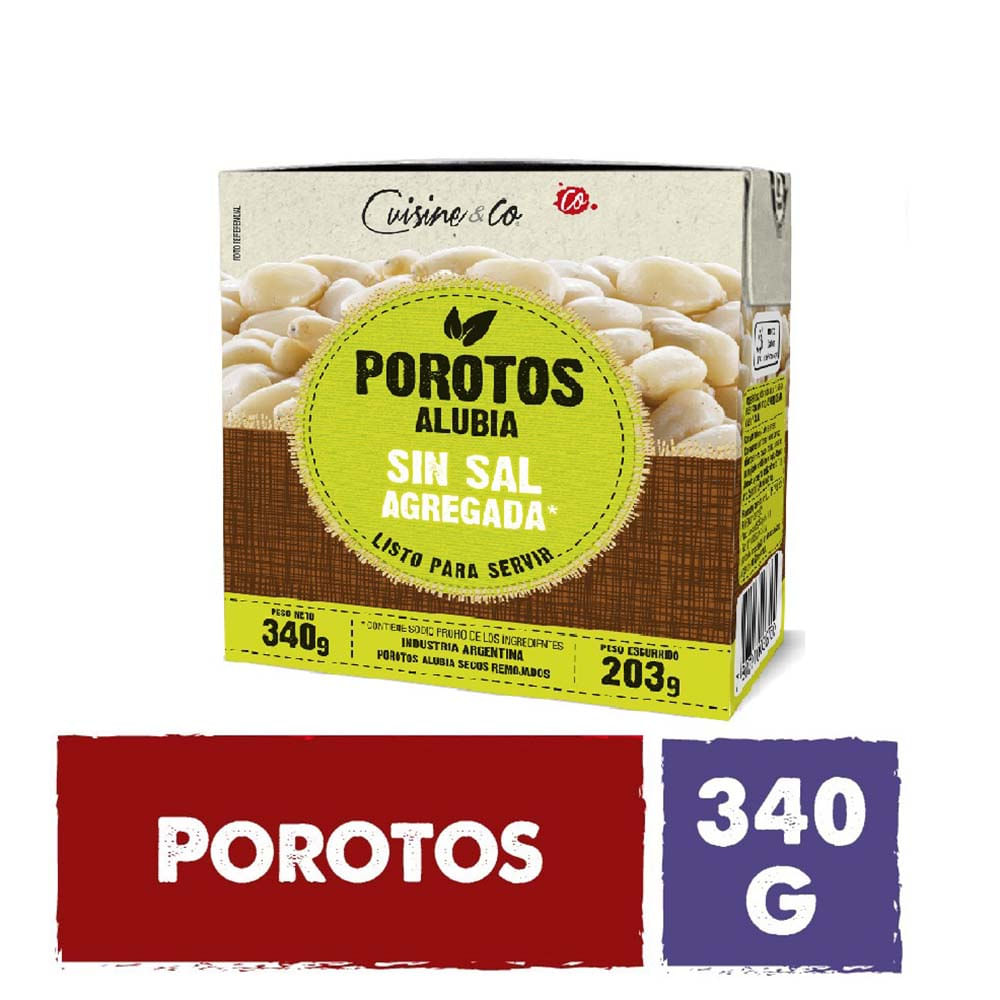 Porotos Alubia sin Sal 340 Grs Cuisine & Co