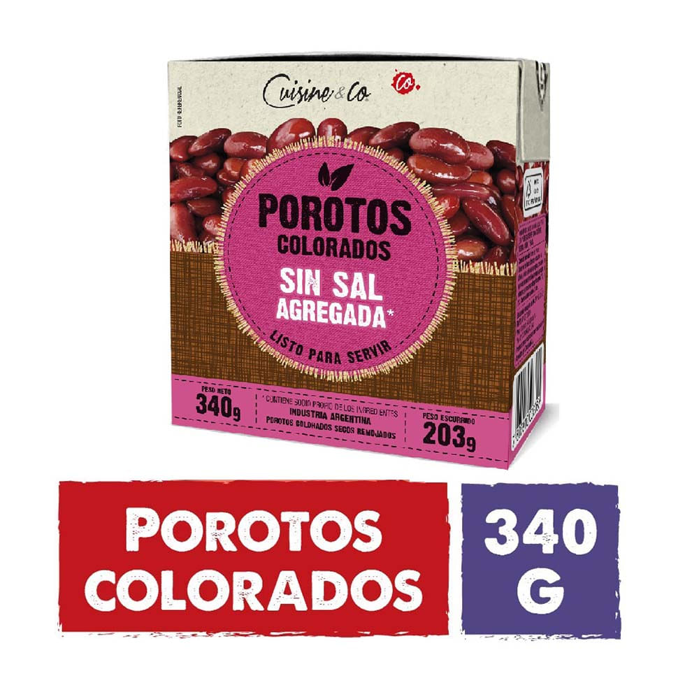 Porotos Colorados sin Sal 340 Grs Cuisine & Co