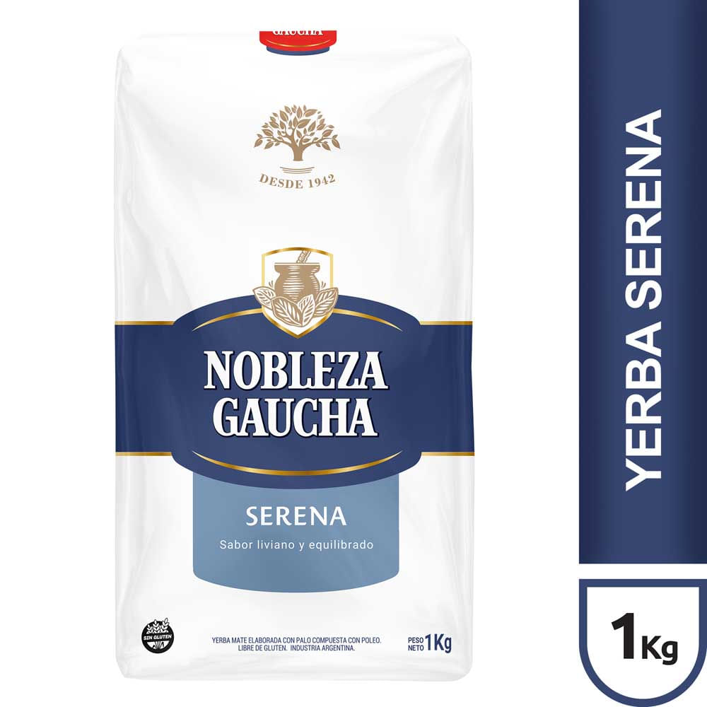 Yerba Mate Serena Sabor Poleo 1 Kg Nobleza Gaucha