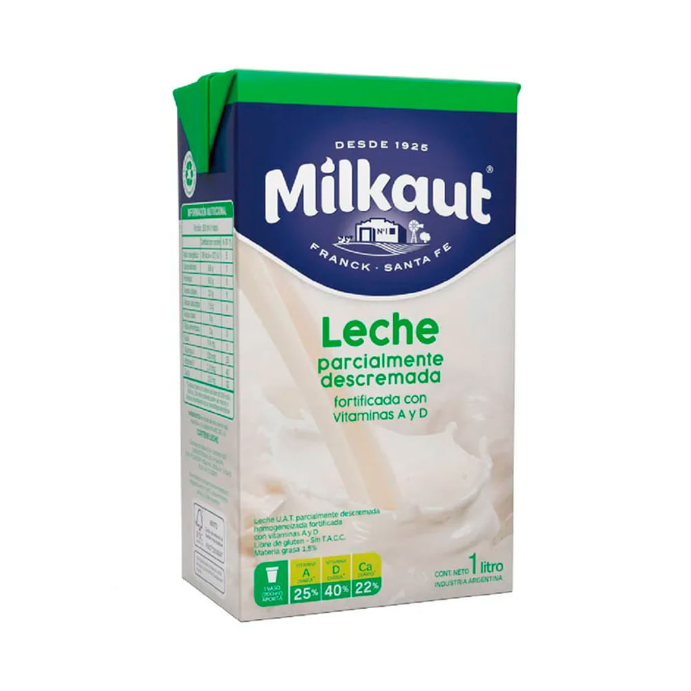 Leche Descremada 1 Lts Milkaut