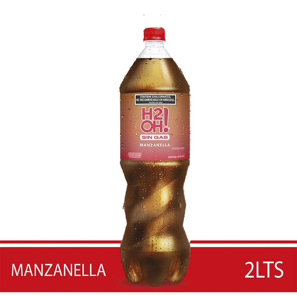 Agua Saborizada Sin Gas Sabor Manzana 2 Lts H2Oh