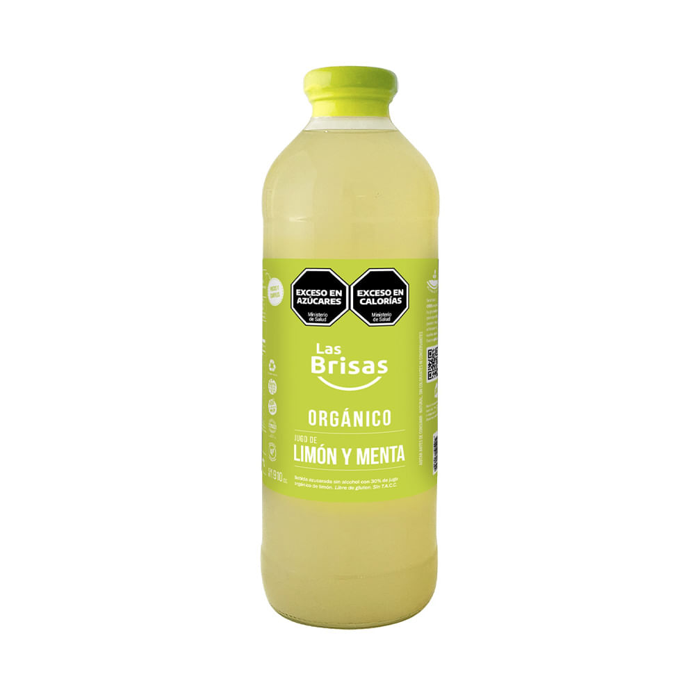 Jugo Orgánico Sabor Limón y Menta 910 Cc Las Brisas