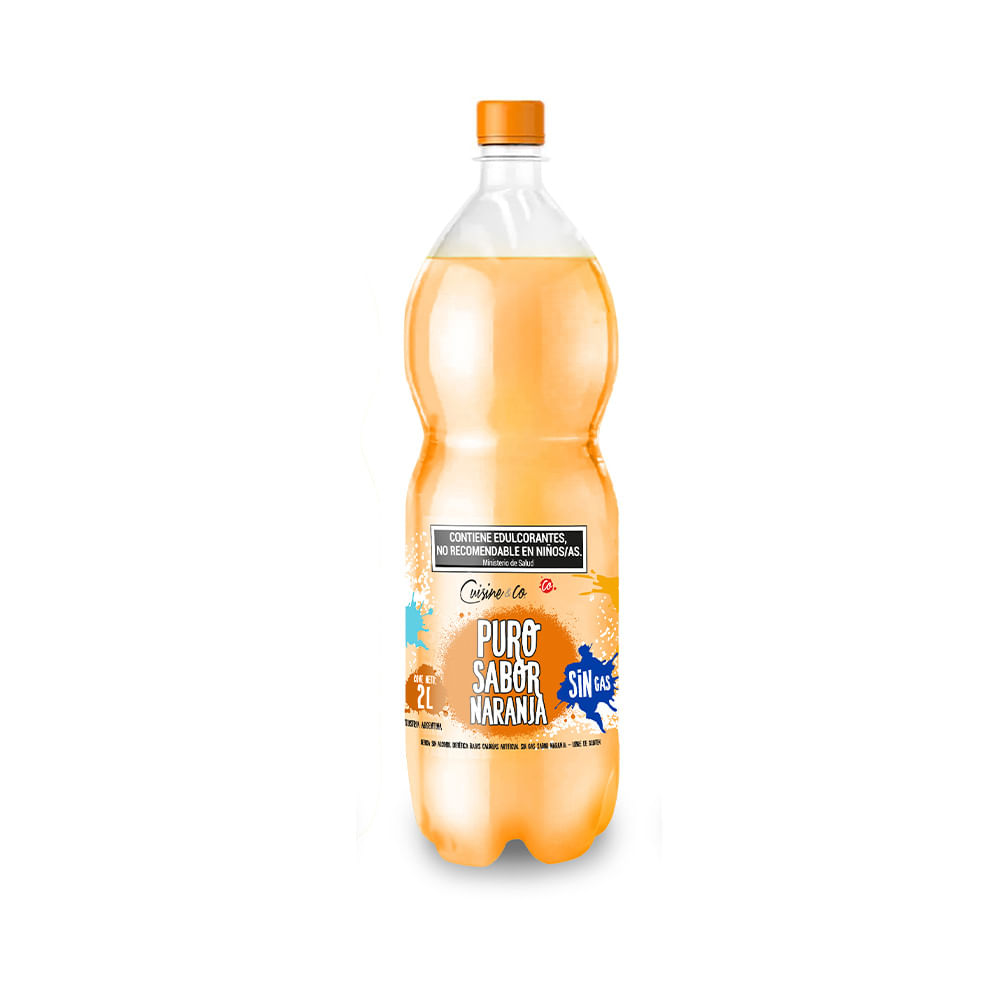 Agua Saborizada Sin Gas Sabor Naranja 2 Lts Cuisine & Co