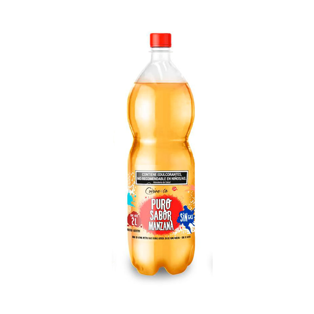 Agua Saborizada Sin Gas Sabor Manzana 2 Lts Cuisine & Co