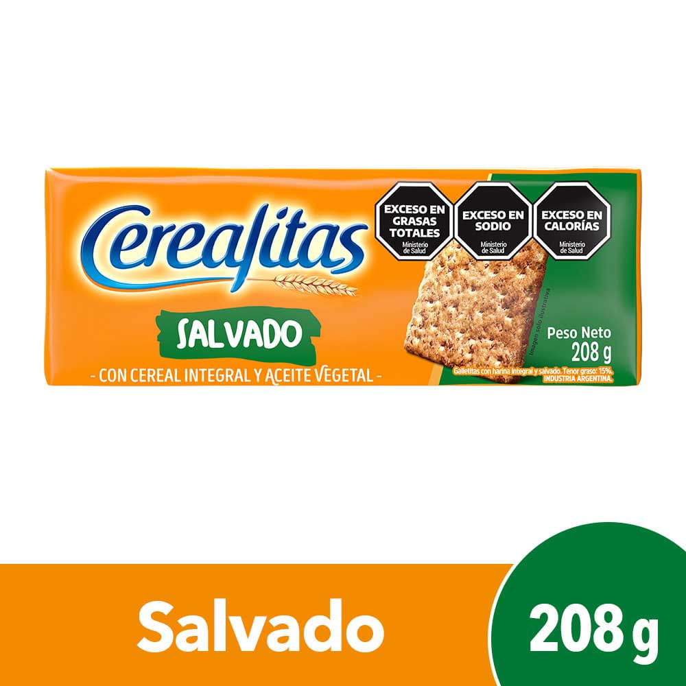 Galletitas Saladas Salvado 208 Grs Cerealitas