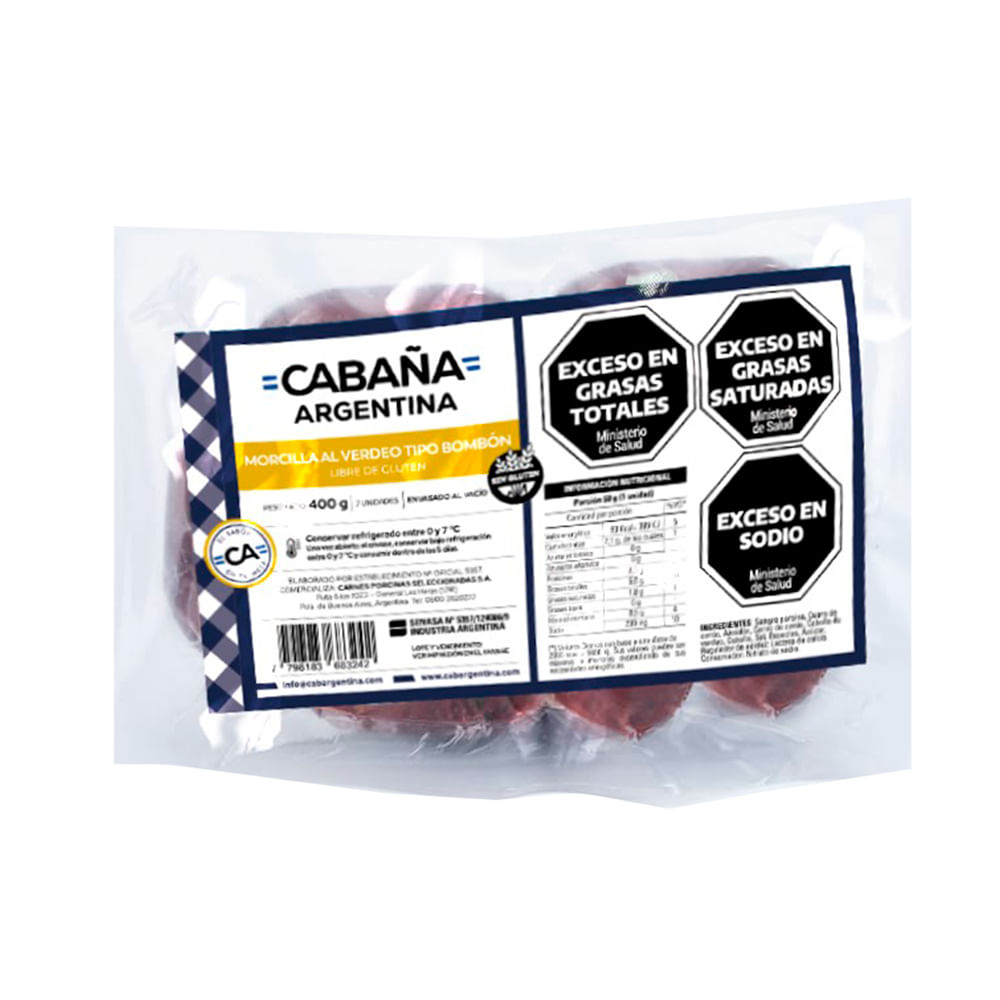 Morcilla Bombón Al Vacio -6u - 400grs -cabaña Argentina