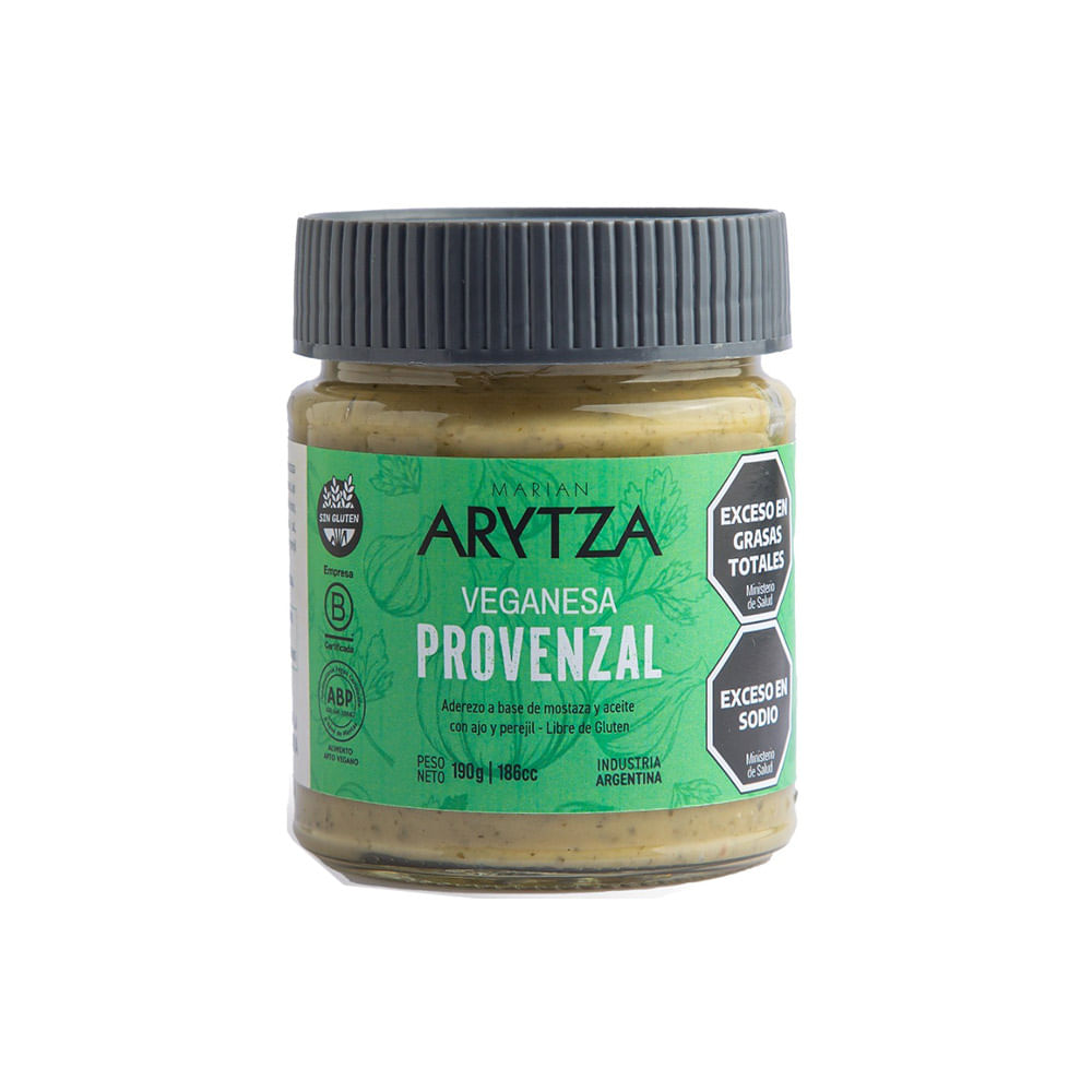 Aderezo Veganesa Estilo Provenzal X 190 Gr Arytza