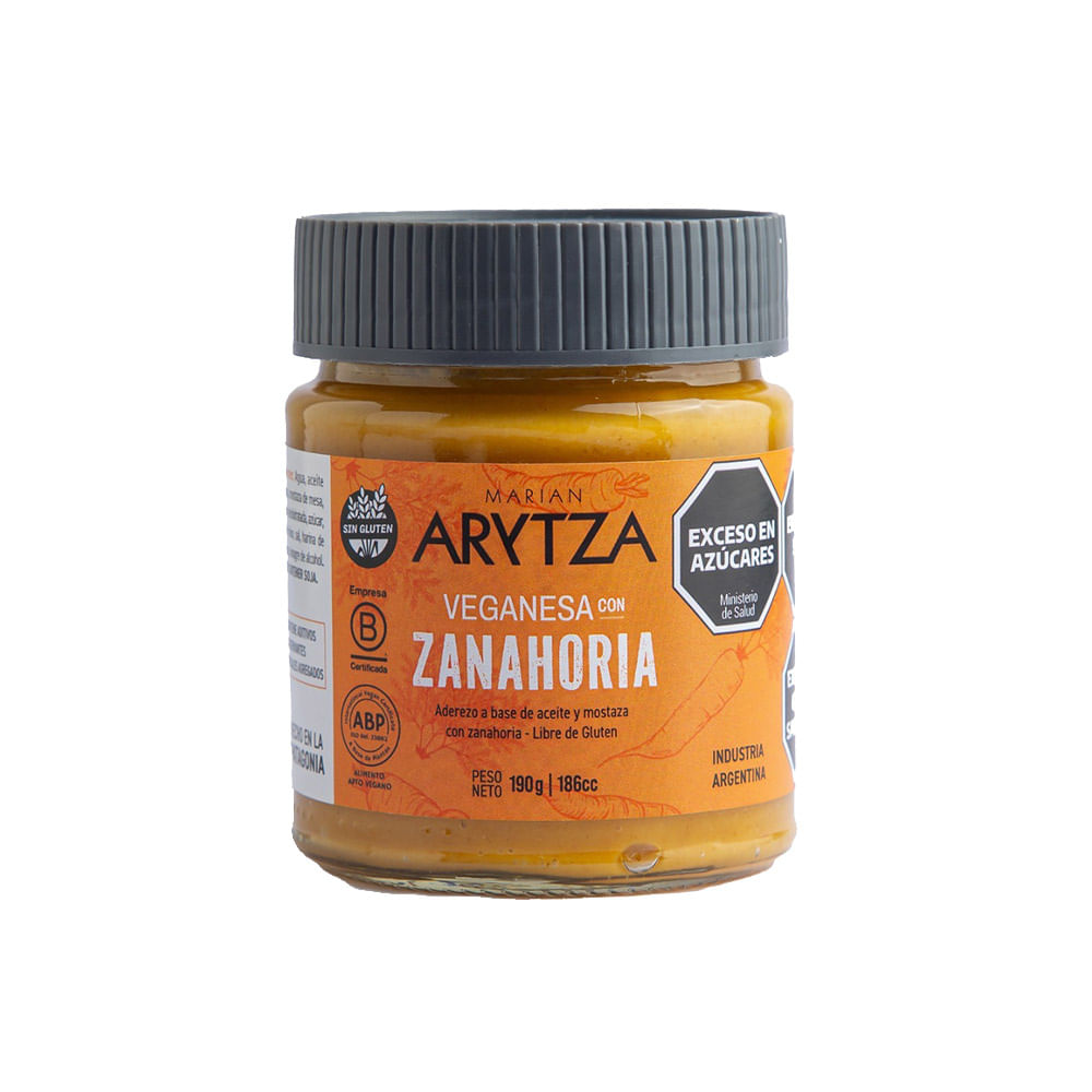 Aderezo Veganesa Con Zanahoria X 190 Gr Arytza