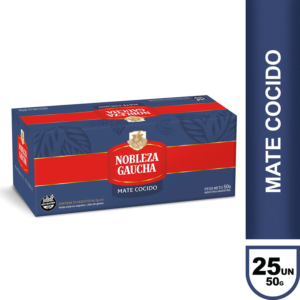 Mate Cocido 50 Grs x 25 Un Nobleza Gaucha