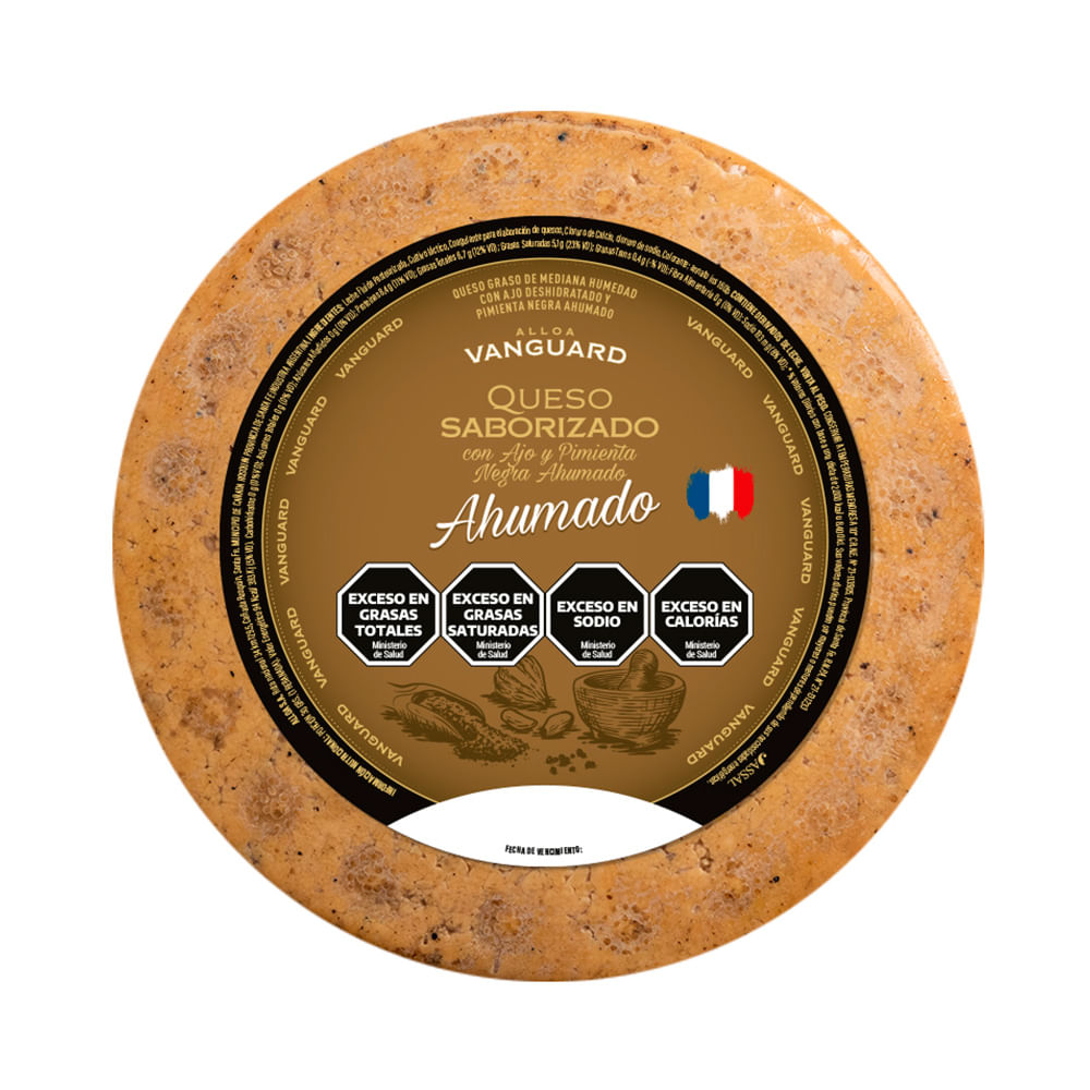 Queso Maduro Tierno Sabor Ajo y Pimienta Ahumado Alloa Vanguard