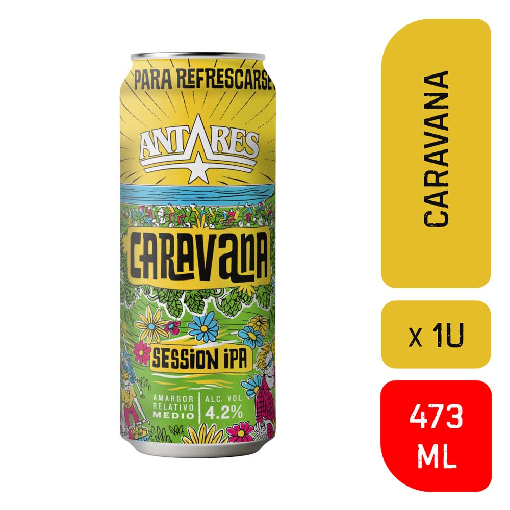 Cerveza Session IPA Caravana 473 Ml Antares