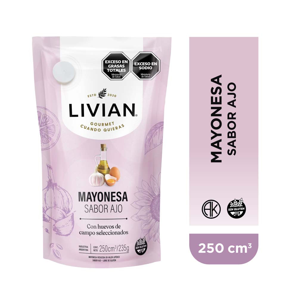 Mayonesa Sabor Ajo 250 Cc Livian