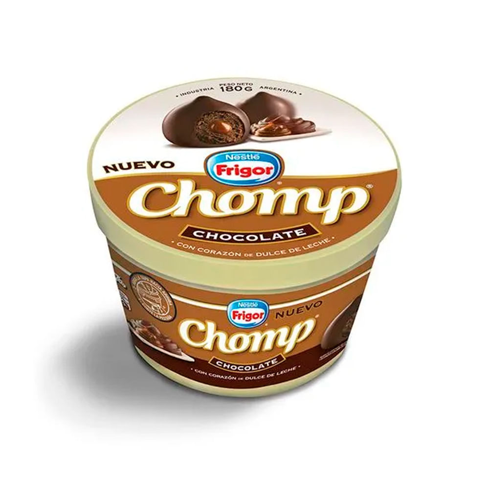 Helado Sabor Chocolate con corazón de Dulce de Leche 180 Grs Frigor