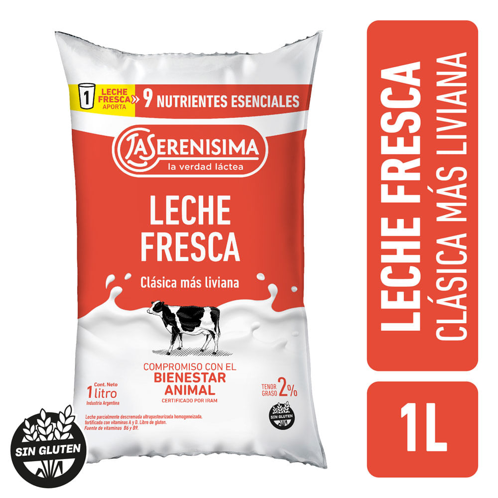 Leche Descremada 1 Lts x 2% La Serenisima