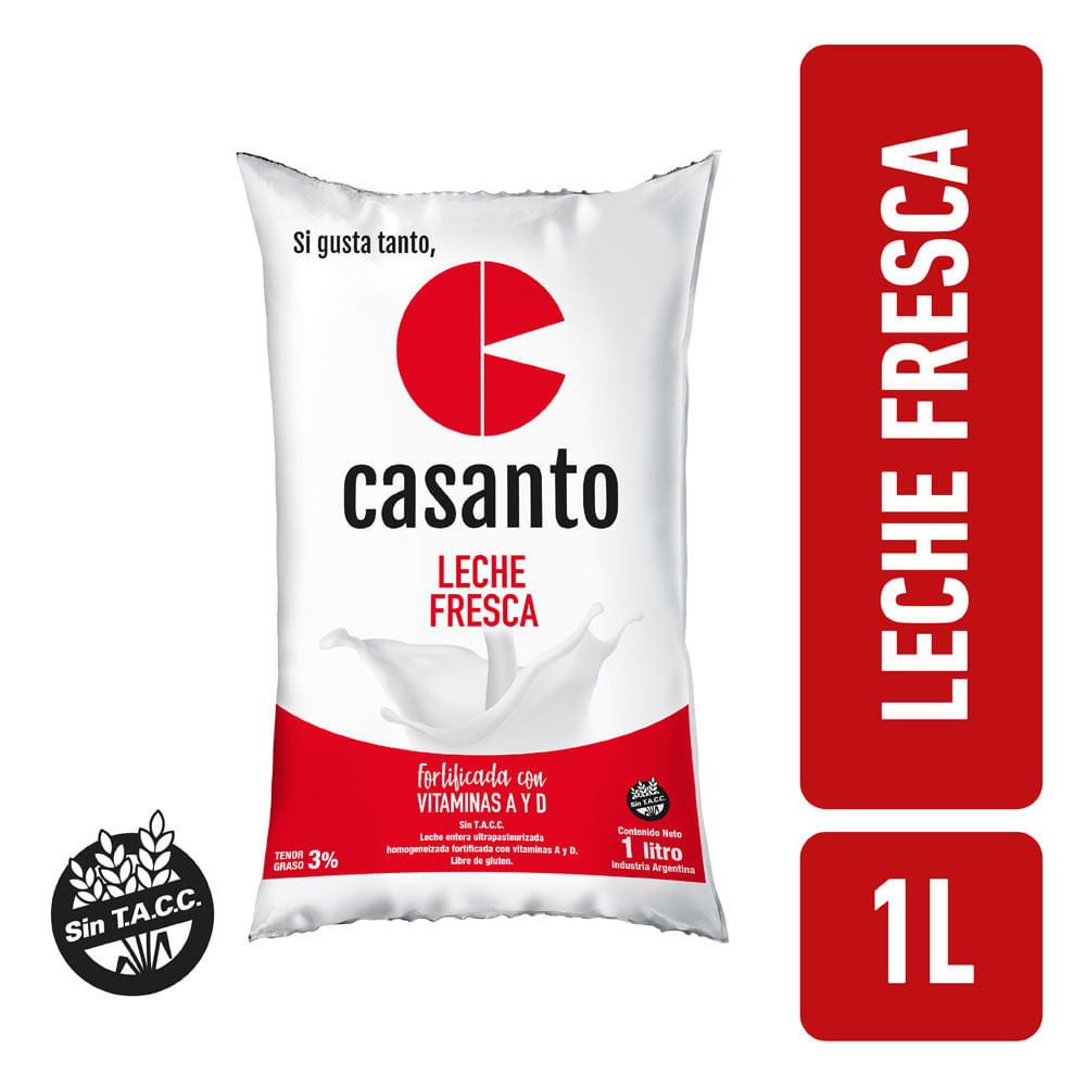 Leche Entera Fresca 1 Lts Casanto