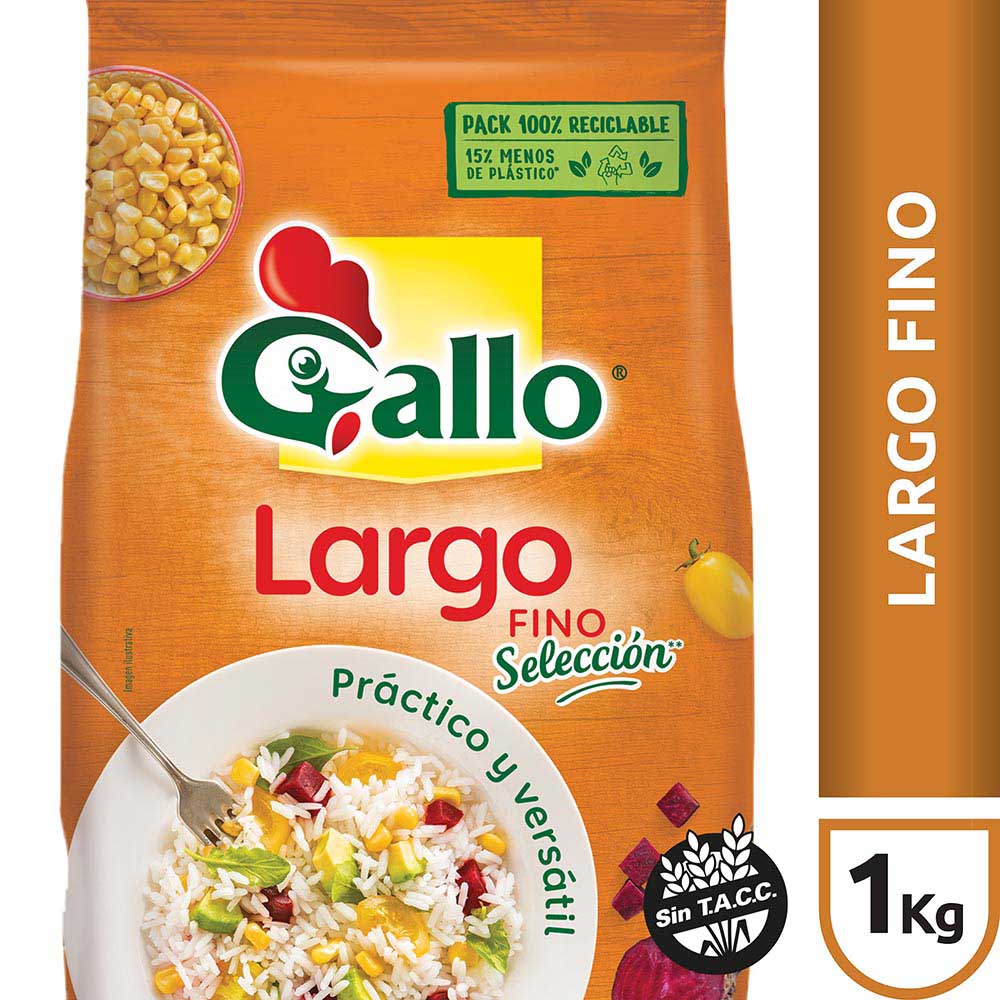 Arroz Grano Largo Fino 1 Kg Gallo