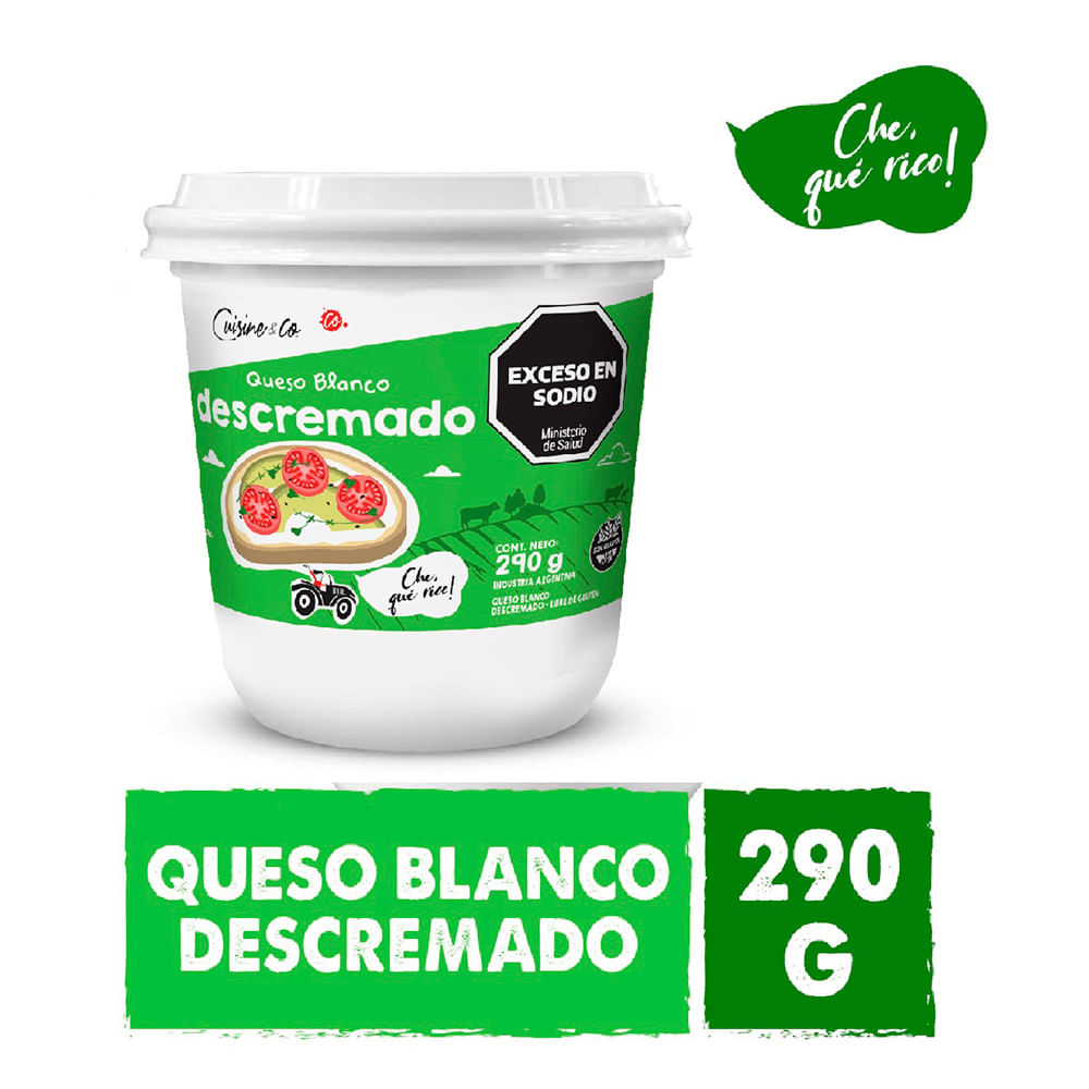 Queso Blanco Descremado Individual 290 Grs Cuisine y Co