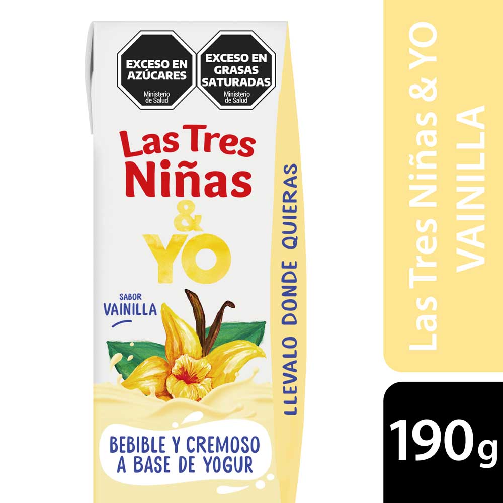 Yogurt Sabor Vainilla Líquido 190 Grs Las Tres Niñas y Yo