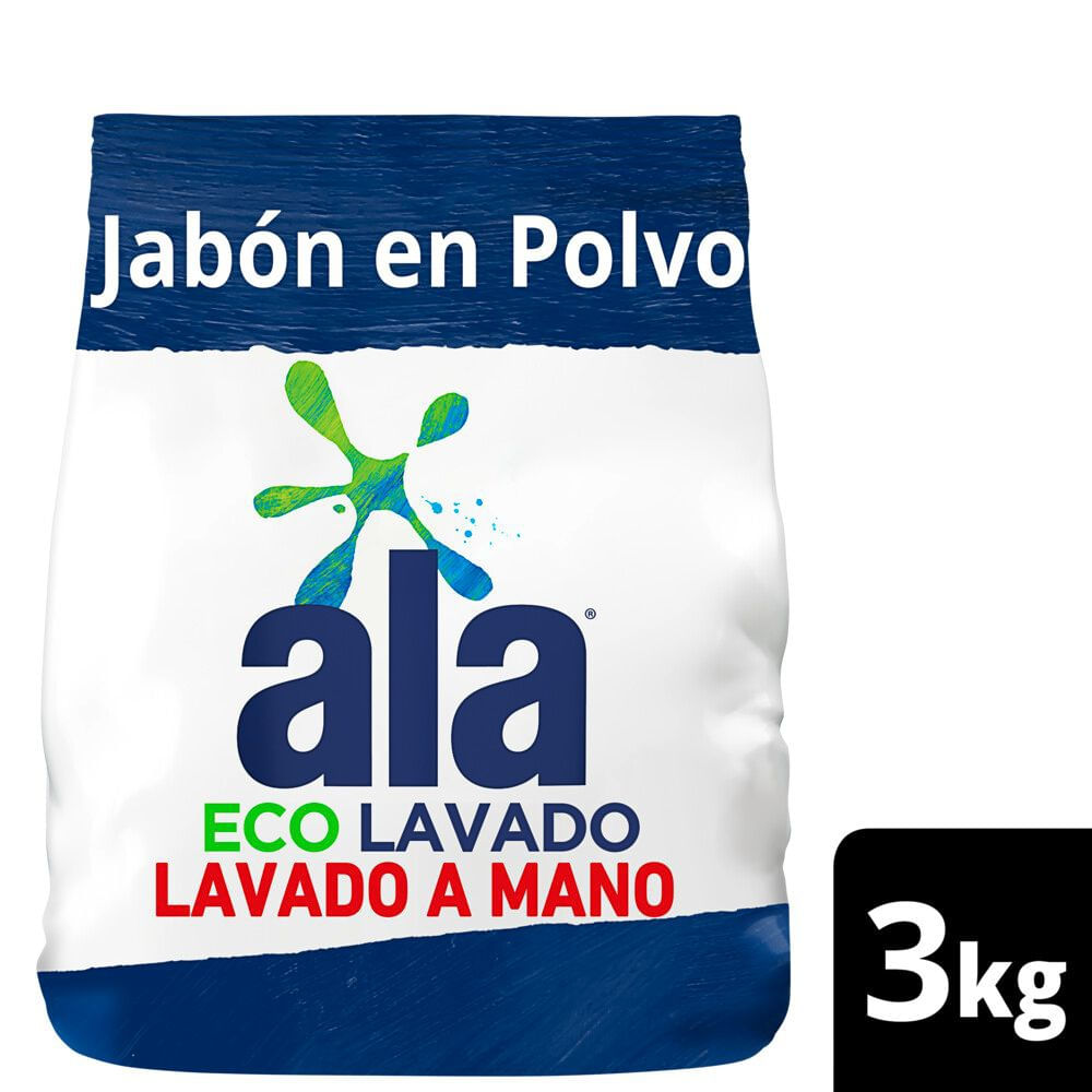 Jabón en Polvo Lavado a Mano Máxima Blancura 3 Kg Ala